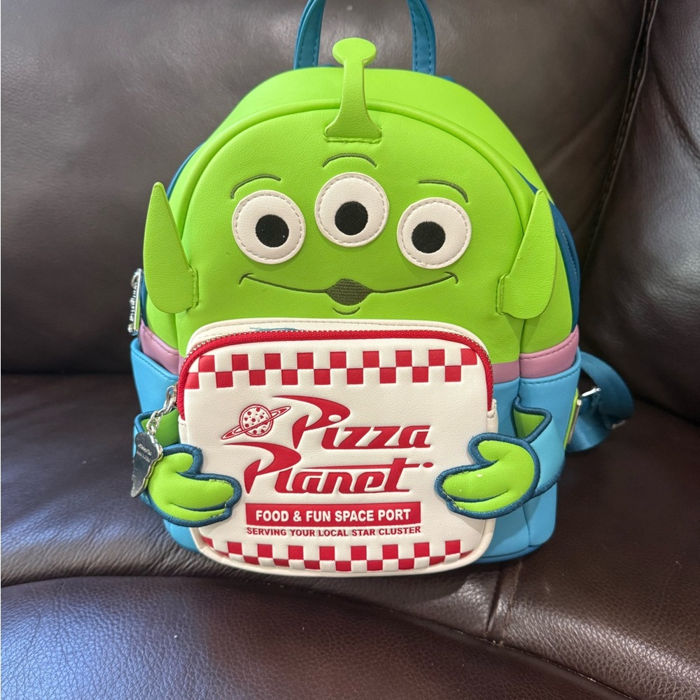 Loungefly Green and Blue Alien Backpack